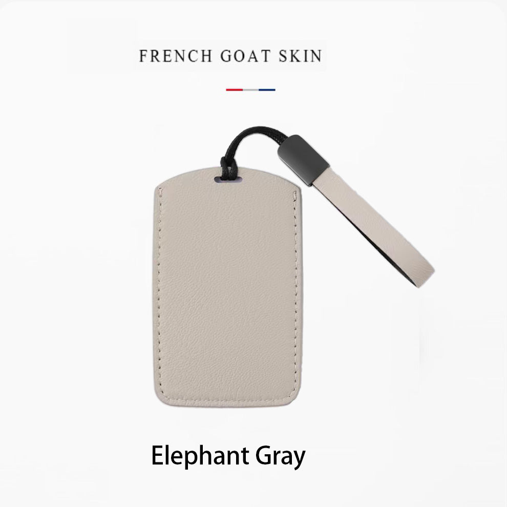 Leather Key Cover with Tesla ( Free embossing of mobile phone number on the leather strap )