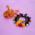 Load image into Gallery viewer, Halloween cat Costumes Halloween Witch Hat And Bib Scarf Set Pet Collar,Pumpkin Beret Hat
