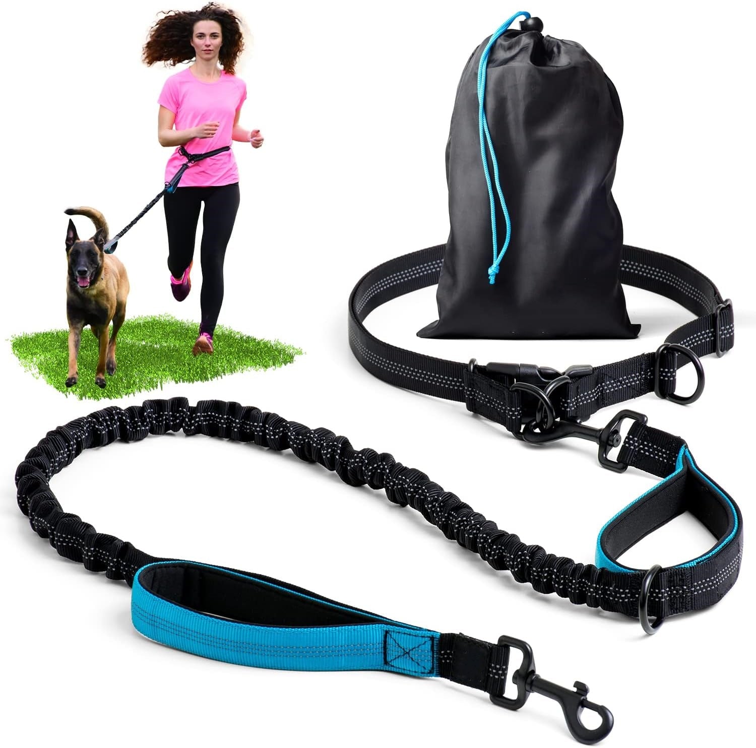 Hands free leash with extra security