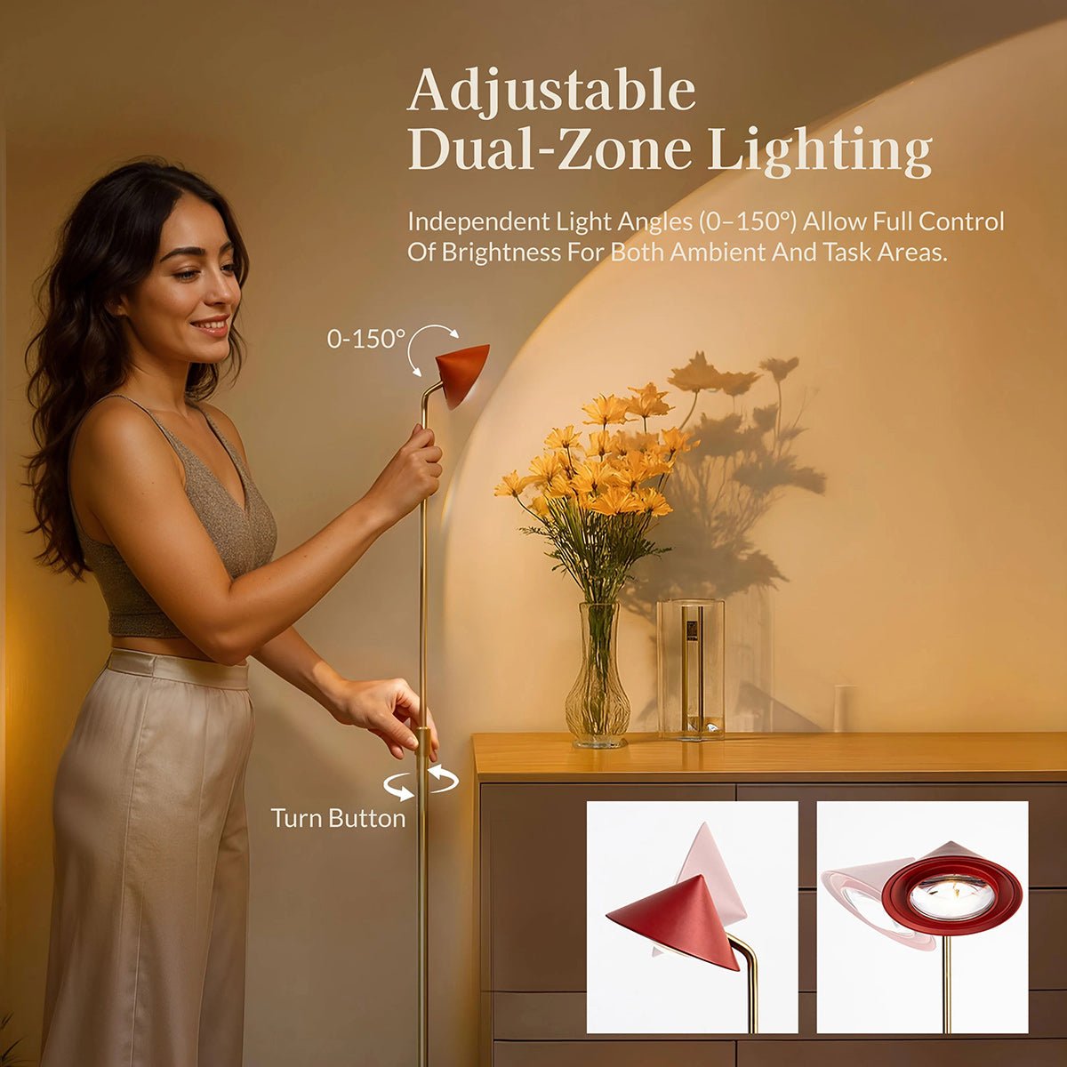 Ferrari Red Adjustable Little Red Riding Hood Floor Lamp – Dimmable LED Mood Light with Remote
