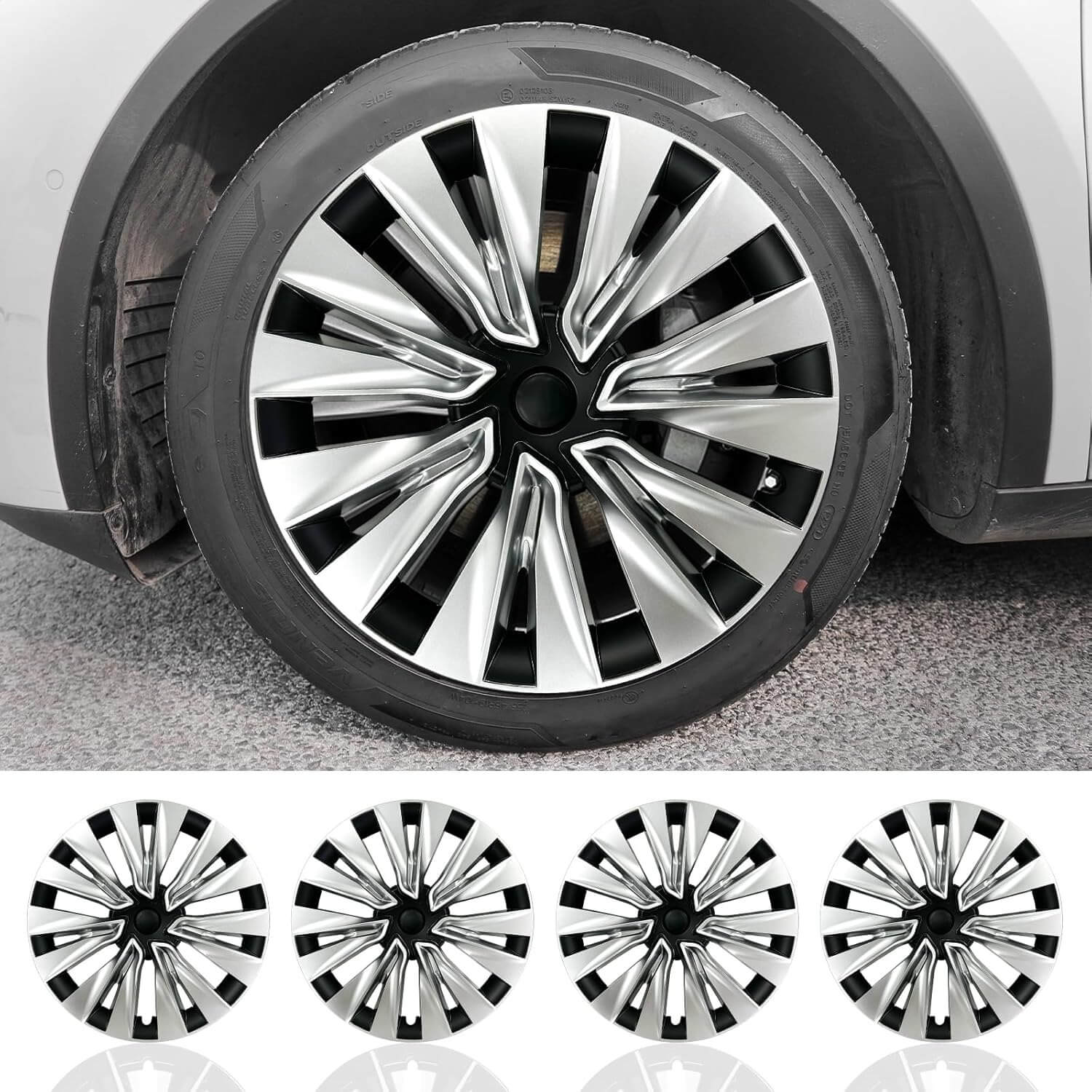 Perfect Fit for Tesla Model Y - 19" Wheel Hub Covers for 2021-2024 (Set of 4)
