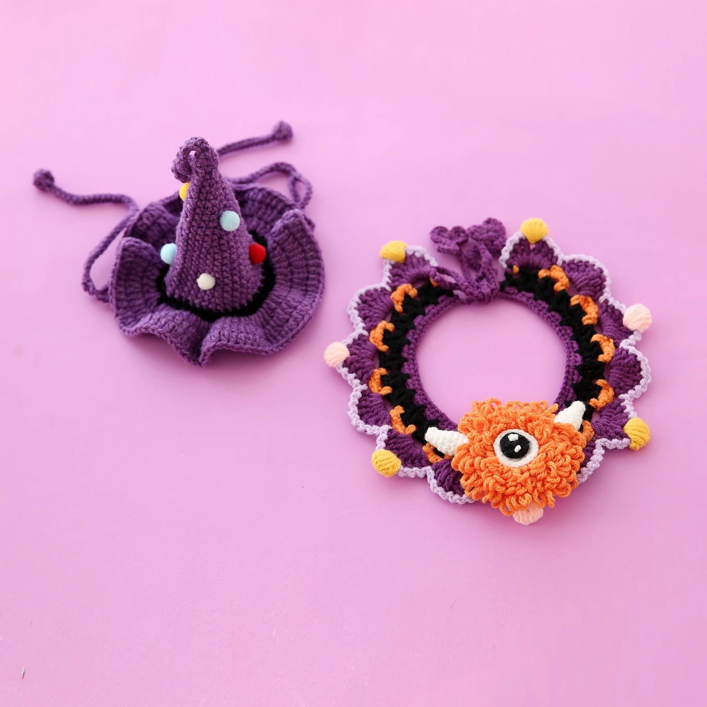 Halloween cat Costumes Halloween Witch Hat And Bib Scarf Set Pet Collar,Pumpkin Beret Hat