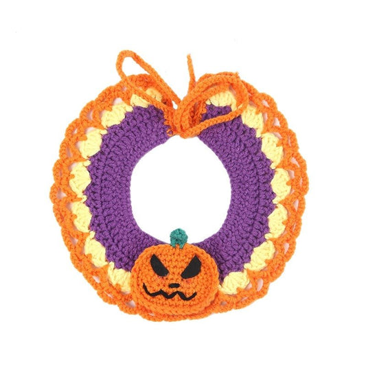 Halloween cat Costumes Halloween Witch Hat And Bib Scarf Set Pet Collar,Pumpkin Beret Hat