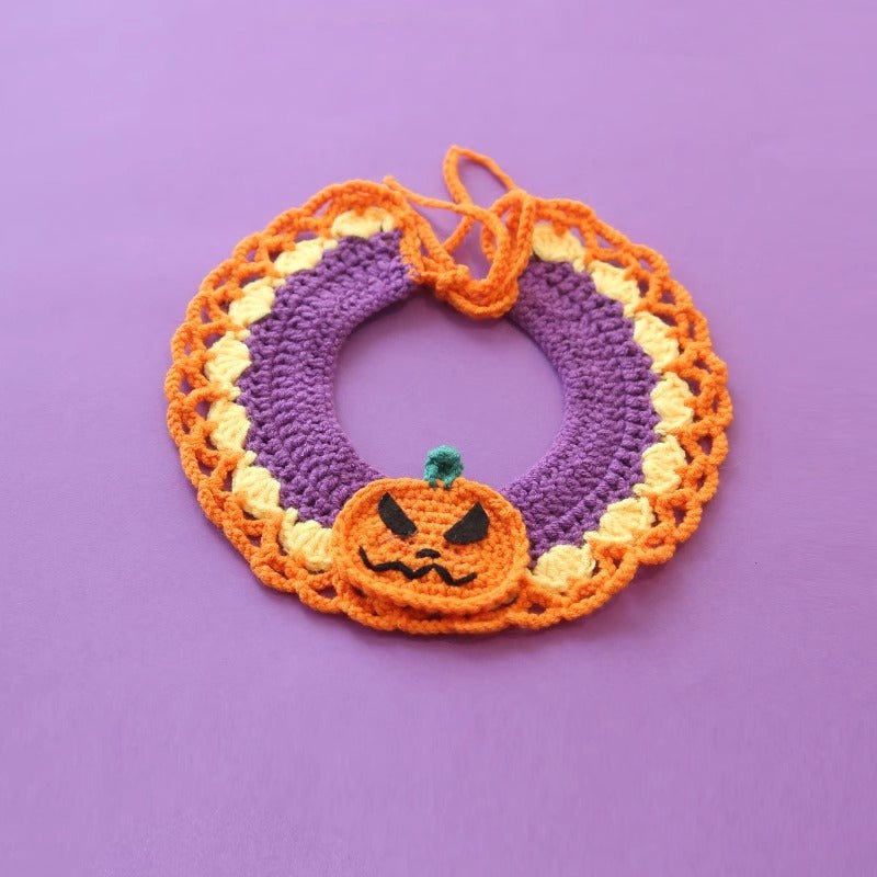 Halloween cat Costumes Halloween Witch Hat And Bib Scarf Set Pet Collar,Pumpkin Beret Hat