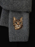 Load image into Gallery viewer, Cat pattern embroidered wool scarf
