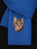 Load image into Gallery viewer, Cat pattern embroidered wool scarf

