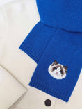 Load image into Gallery viewer, Cat pattern embroidered wool scarf
