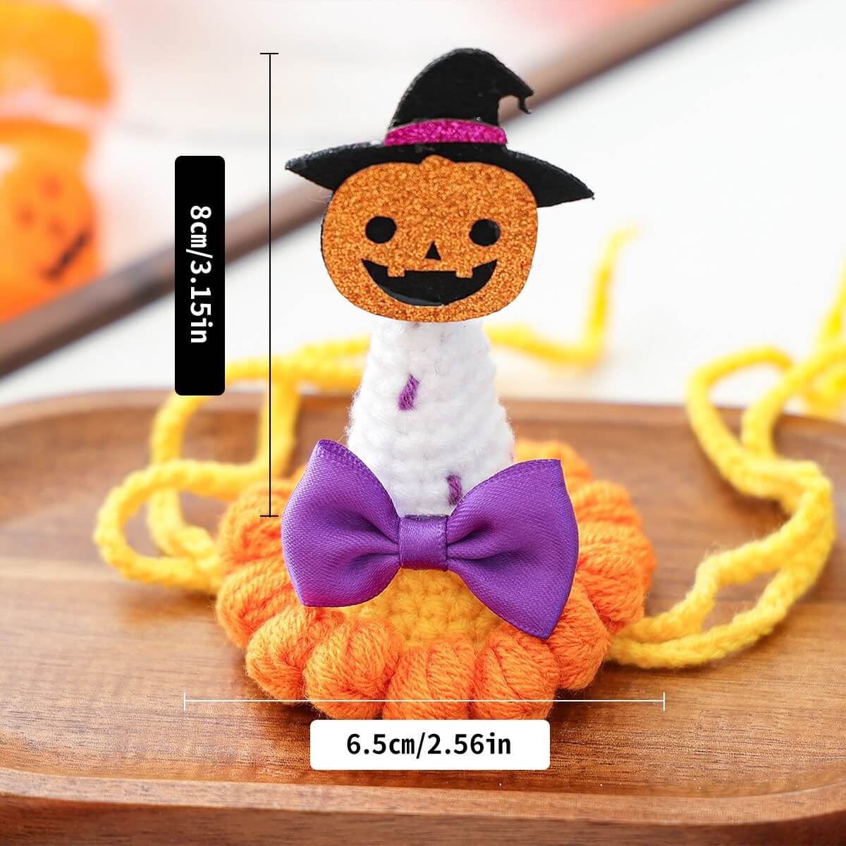 Crochet Halloween Pet Hat: Pumpkin, Witch, or Bat - Handmade Costume Cat Dog Hat