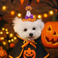 Load image into Gallery viewer, Crochet Halloween Pet Hat: Pumpkin, Witch, or Bat - Handmade Costume Cat Dog Hat
