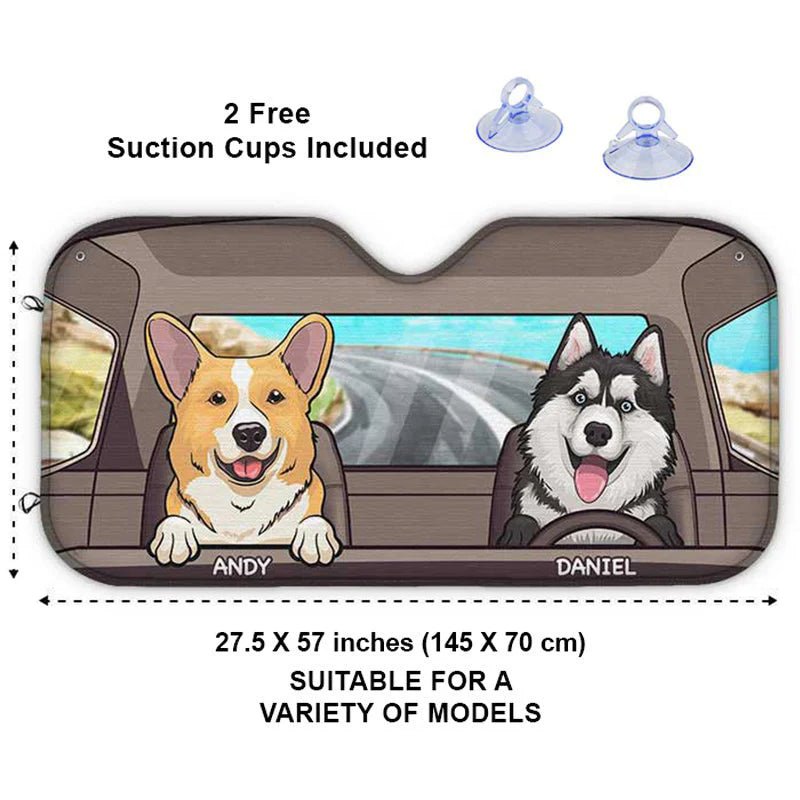 Personalized Cats or Dogs Auto Sunshade For Pet Lovers